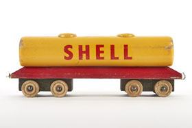 Lego Holzspielzeug Shell Kesselwagen, Lego wooden shell tank car