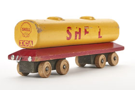 Lego Holzspielzeug Shell Kesselwagen, Lego wooden shell tank car