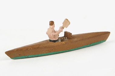 Preiser Figur Nr. 706 Paddelboot mit Ruderer