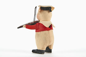 Schuco Tanzfigur Nr. 980/2 Schwein mit Violine und Violinbogen