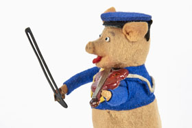 Schuco Tanzfigur Nr. 980/2 Schwein mit Violine und Violinbogen