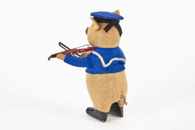 Schuco Tanzfigur Nr. 980/2 Schwein mit Violine und Violinbogen