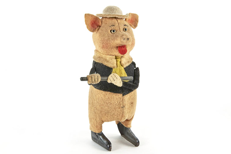 Schuco Tanzfigur Nr. 980/3 Schwein mit Flöte