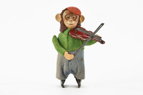 Schuco Tanzfigur Nr. 985/2 Affe mit Violine und Violinbogen