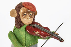 Schuco Tanzfigur Nr. 985/2 Affe mit Violine und Violinbogen