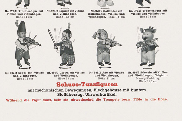 Schuco Tanzfigur Nr. 985/2 Affe mit Violine und Violinbogen