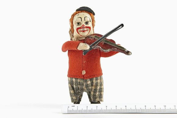 Schuco Tanzfigur Nr. 986/2 Clown mit Violine und Violinbogen