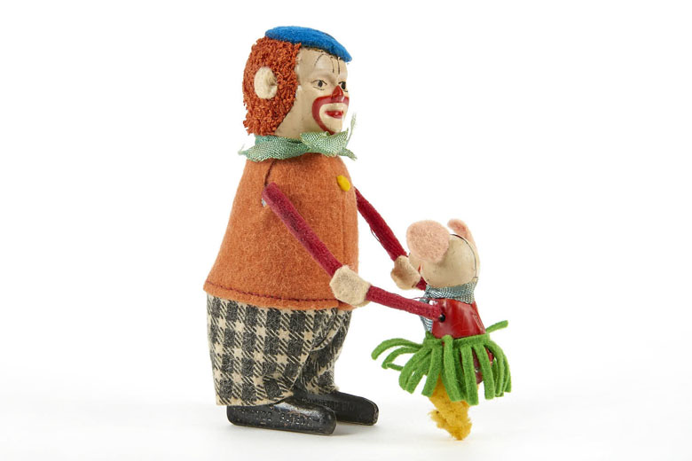 Schuco Hopsa Tanzfigur Clown mit Maus