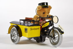 Tucher & Walther T 322 Motorrad mit Beiwagen und Teddy